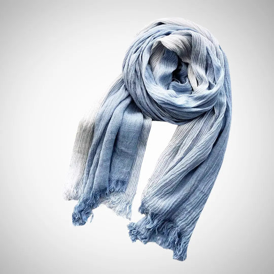 Striped Linen Blend Scarf for Women Azzoria