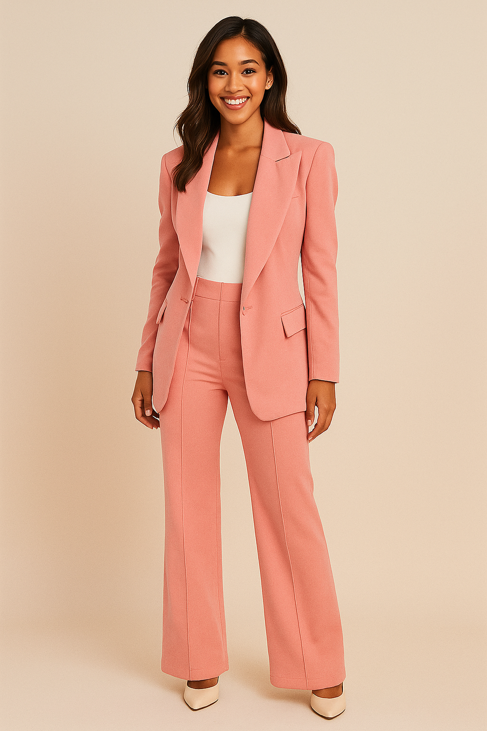 Blazer and Wide-Leg Trousers Set for Women
