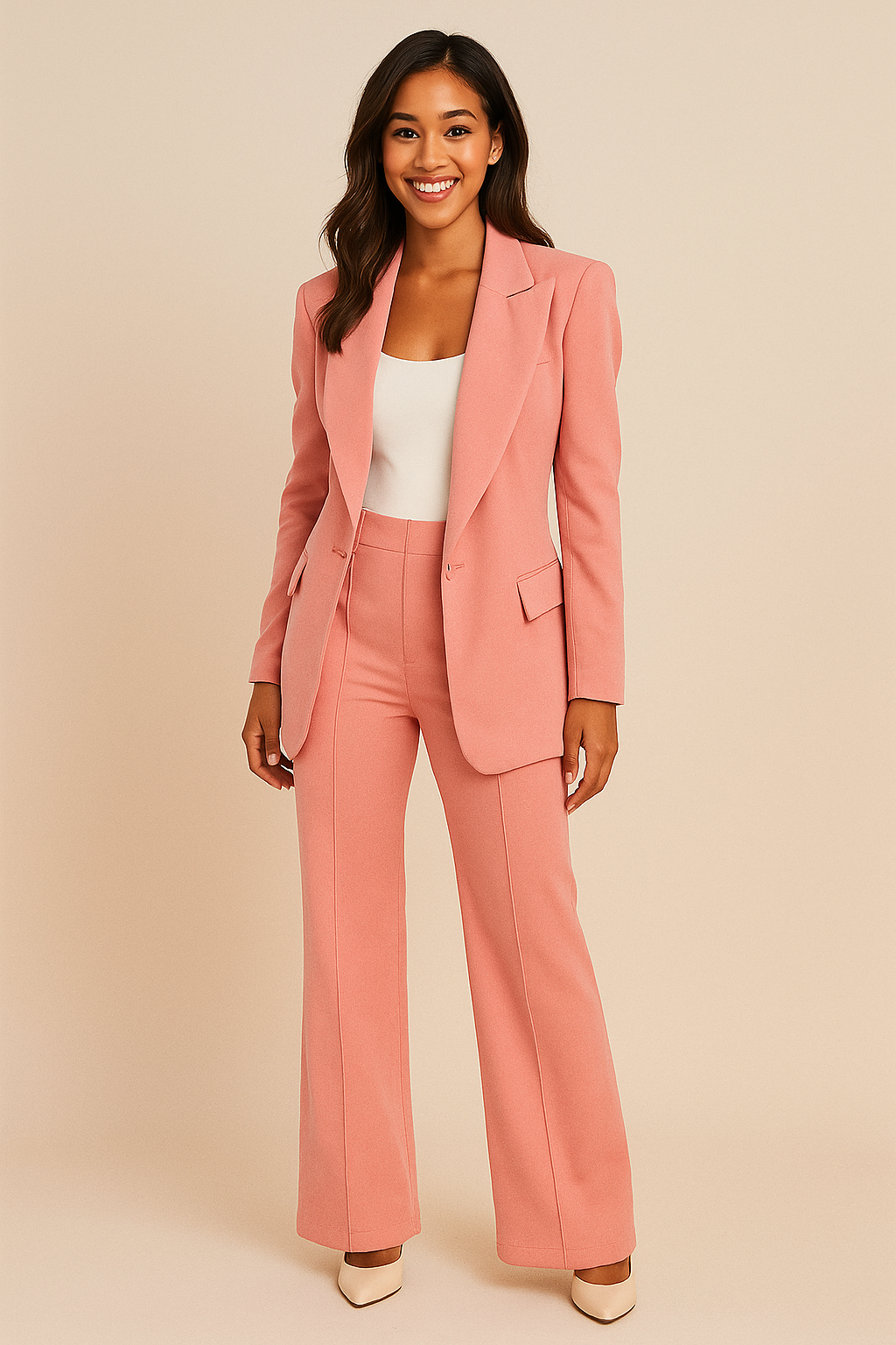 Blazer and Wide-Leg Trousers Set for Women