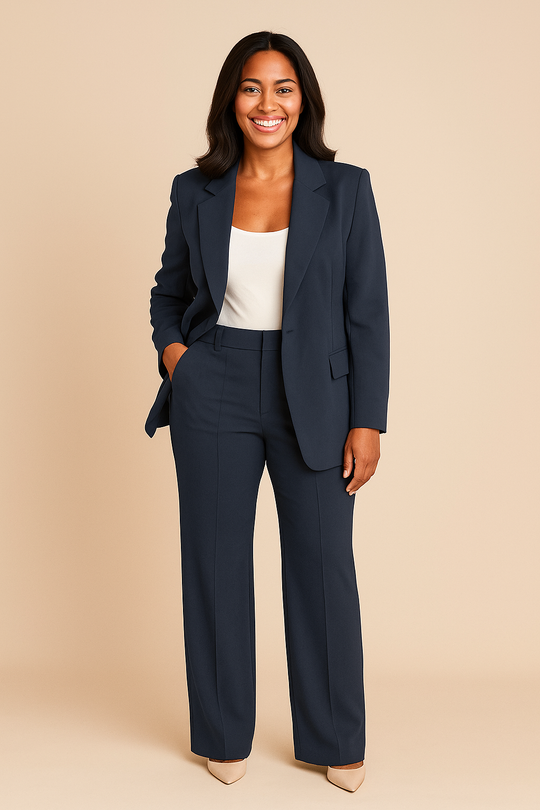 Blazer and Wide-Leg Trousers Set for Women