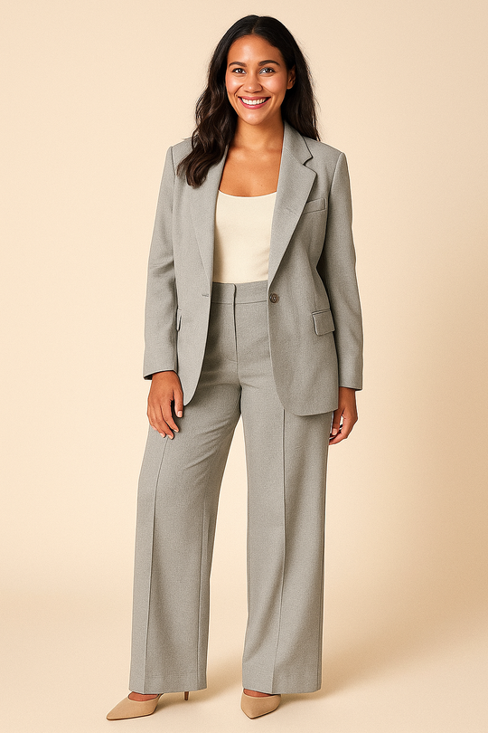 Blazer and Wide-Leg Trousers Set for Women