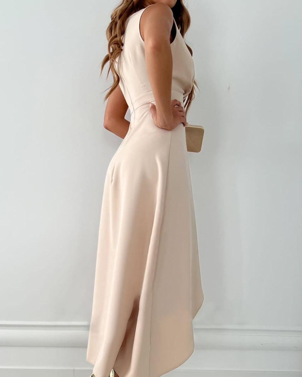 Structured V-Neck Cocktail Dress for Women