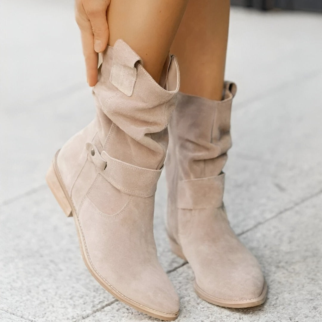 Stud Strap Ankle Boots with Cushioned Footbed for Women