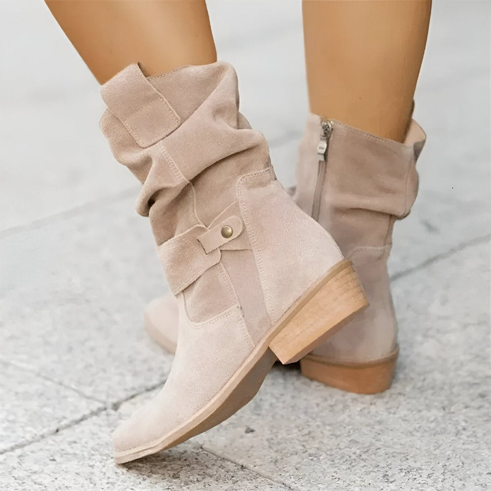Stud Strap Ankle Boots with Cushioned Footbed for Women