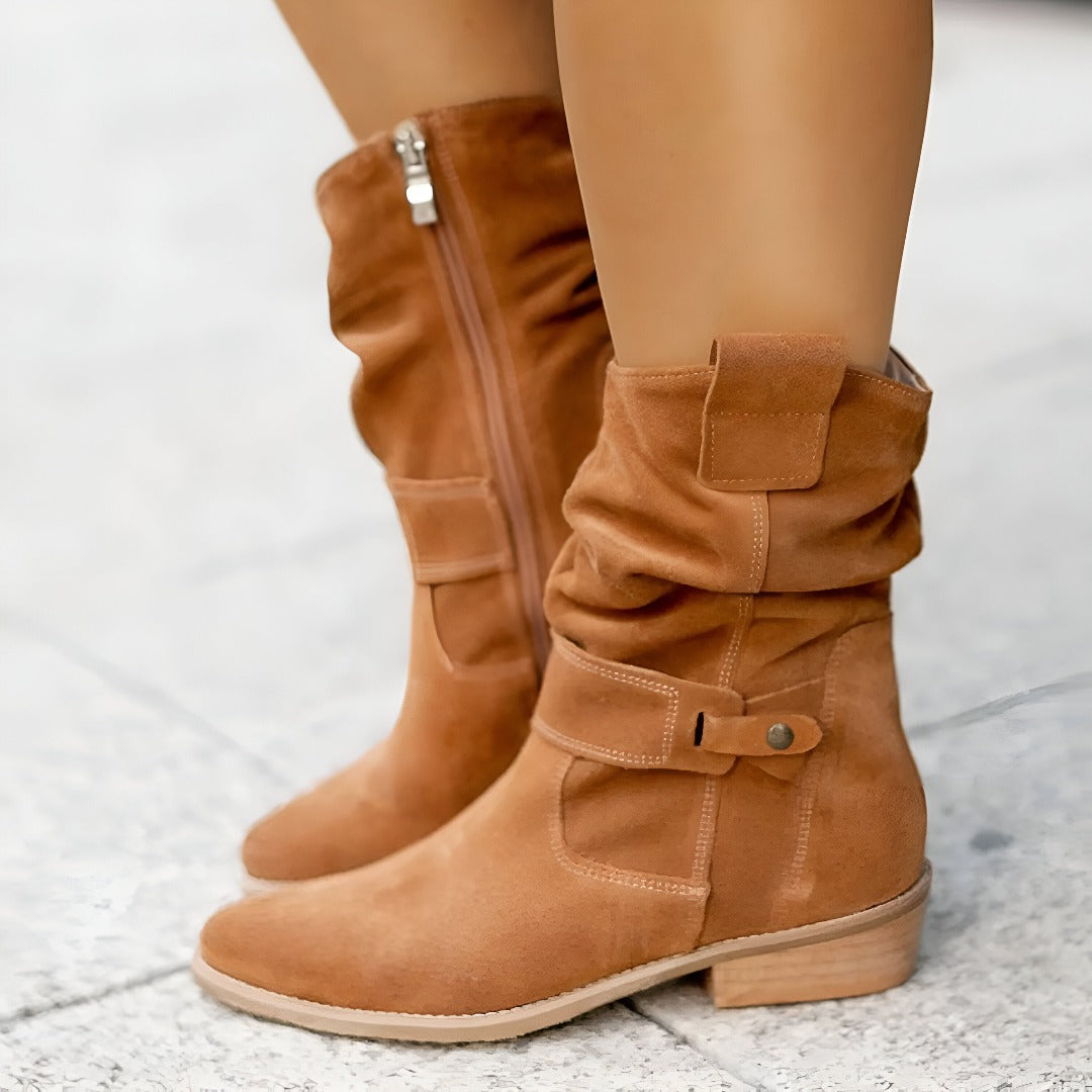 Stud Strap Ankle Boots with Cushioned Footbed for Women
