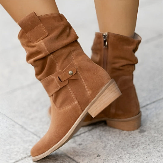 Stud Strap Ankle Boots with Cushioned Footbed for Women