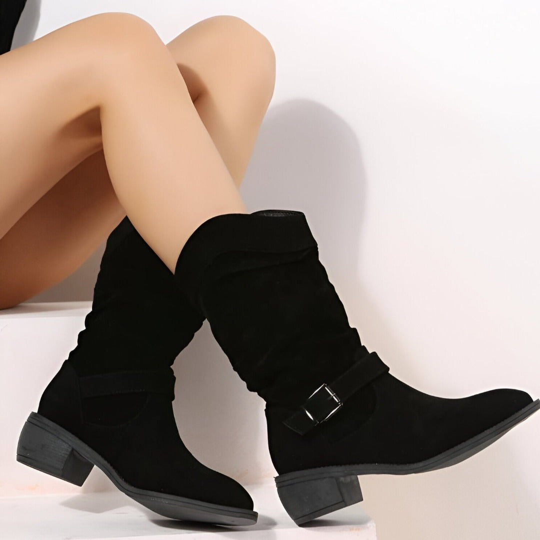Stud Strap Ankle Boots with Cushioned Footbed for Women