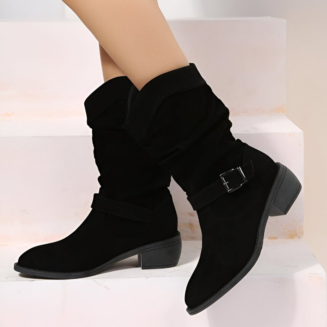 Stud Strap Ankle Boots with Cushioned Footbed for Women