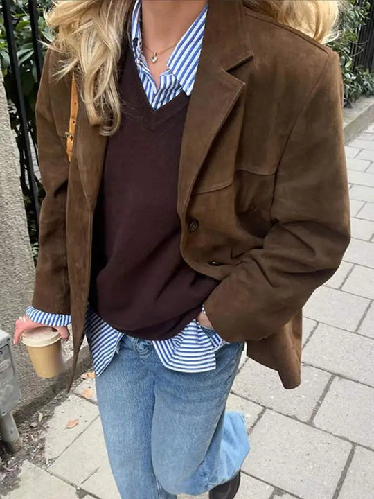 Brown Blazer Jacket for Women