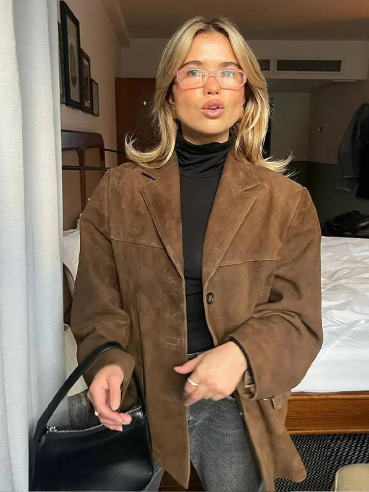 Brown Blazer Jacket for Women