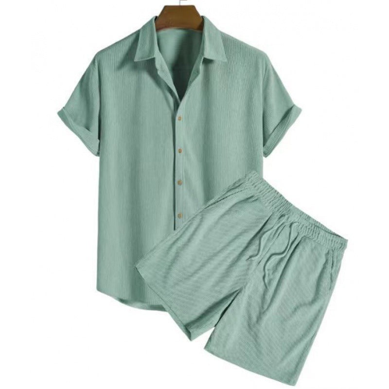 Two-Piece Summer Outfit – T-Shirt and Shorts Set for Men