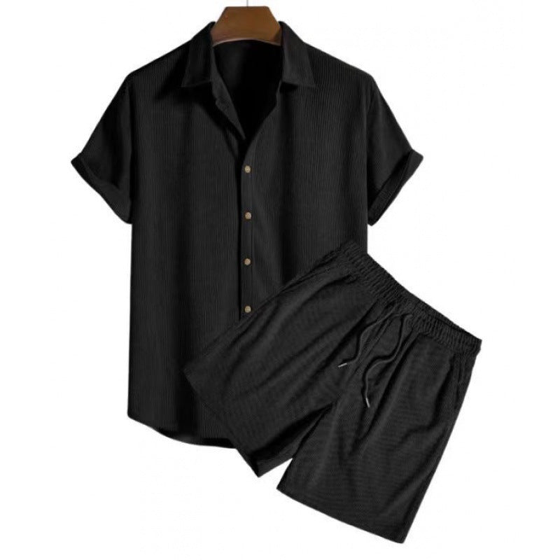 Two-Piece Summer Outfit – T-Shirt and Shorts Set for Men