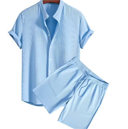 Two-Piece Summer Outfit – T-Shirt and Shorts Set for Men