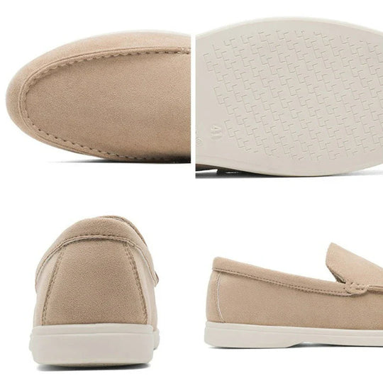 Textured Matte Slip-On Loafers for Men