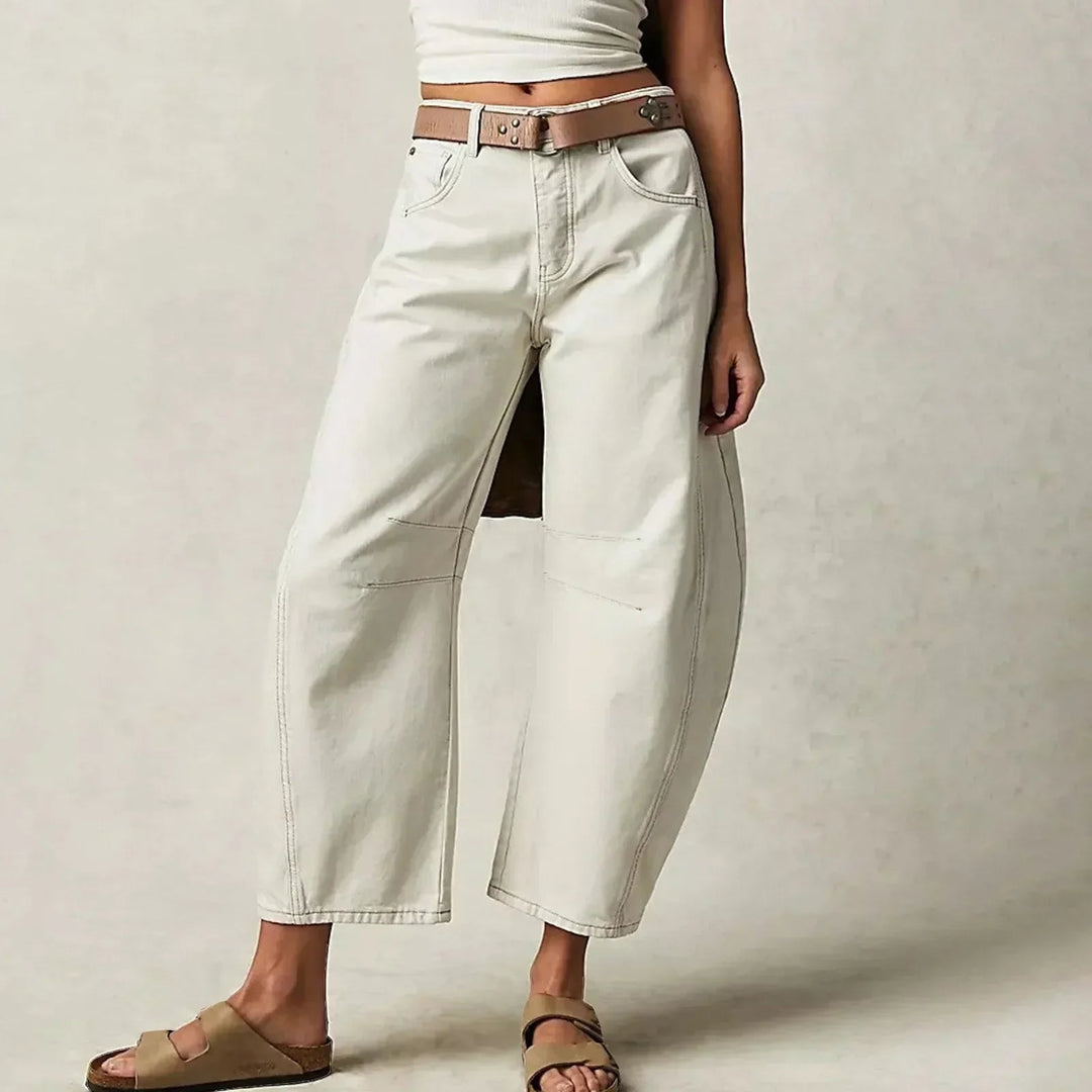 Textured Wide-Leg Trousers for Women