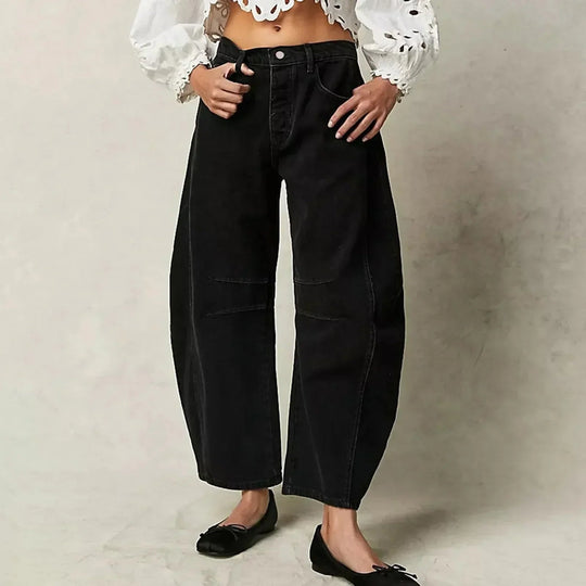 Textured Wide-Leg Trousers for Women