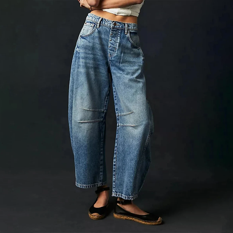 Textured Wide-Leg Trousers for Women