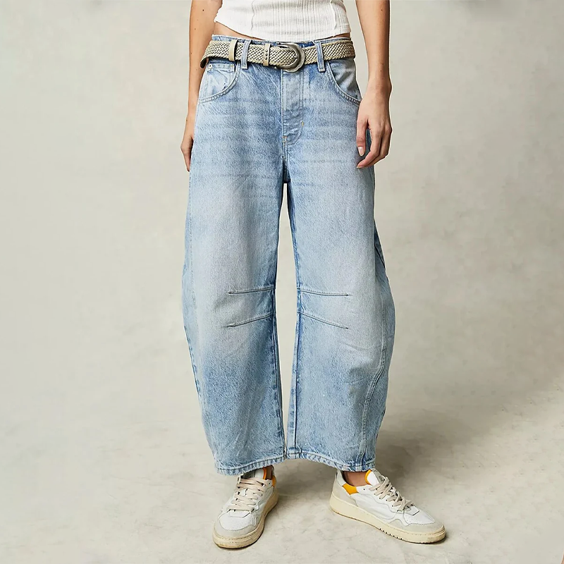 Textured Wide-Leg Trousers for Women