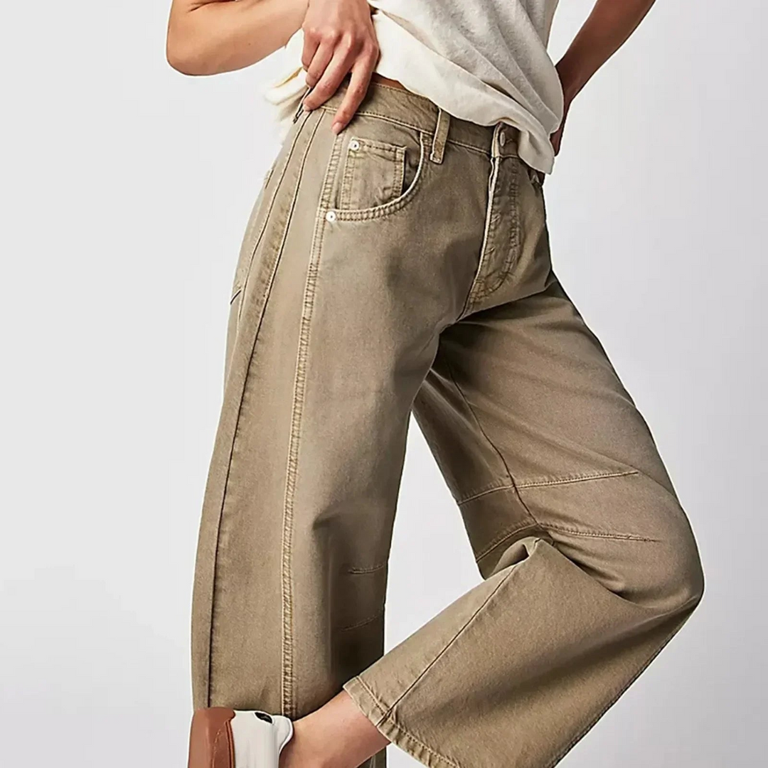 Textured Wide-Leg Trousers for Women