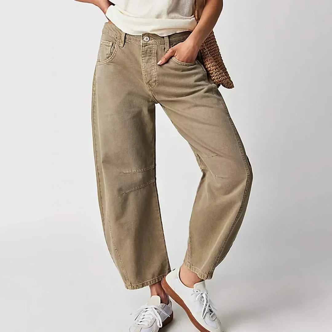 Textured Wide-Leg Trousers for Women