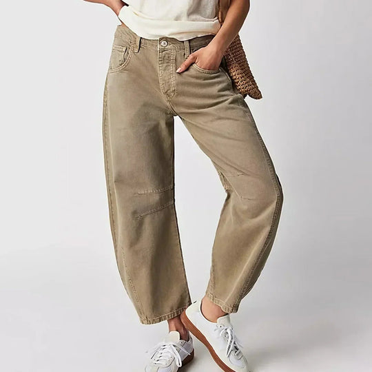 Textured Wide-Leg Trousers for Women