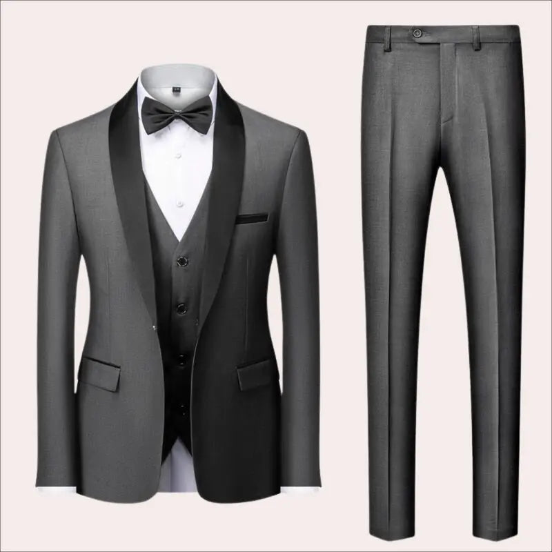 Three-Piece Business Gala Suit with Vest for Men Azzoria