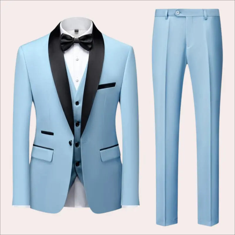 Three-Piece Business Gala Suit with Vest for Men Azzoria
