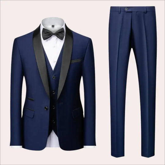 Three-Piece Business Gala Suit with Vest for Men Azzoria
