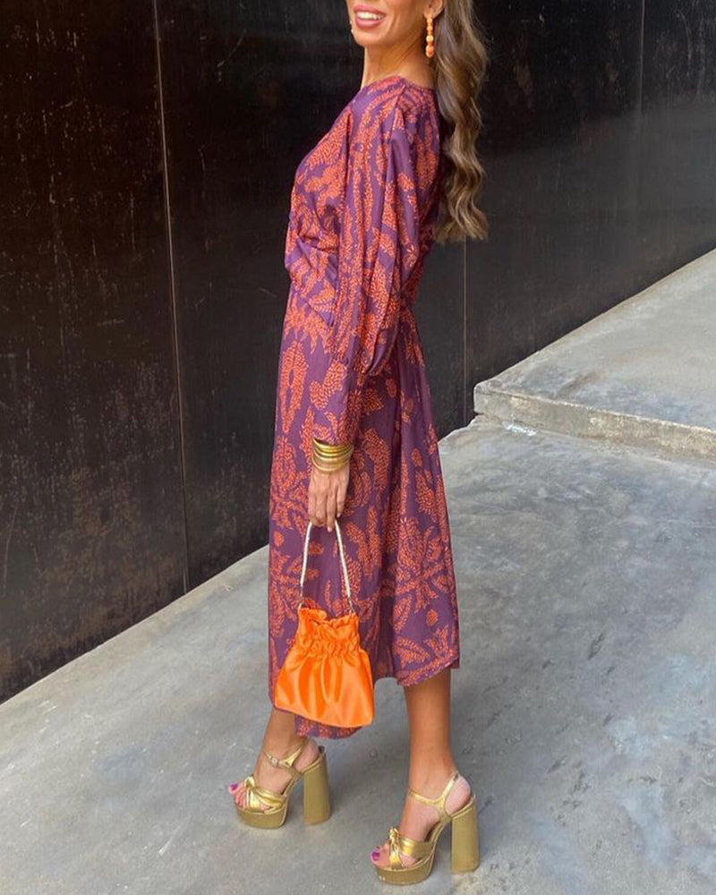 Twist-Front Midi Dress with Matte Surface for Women