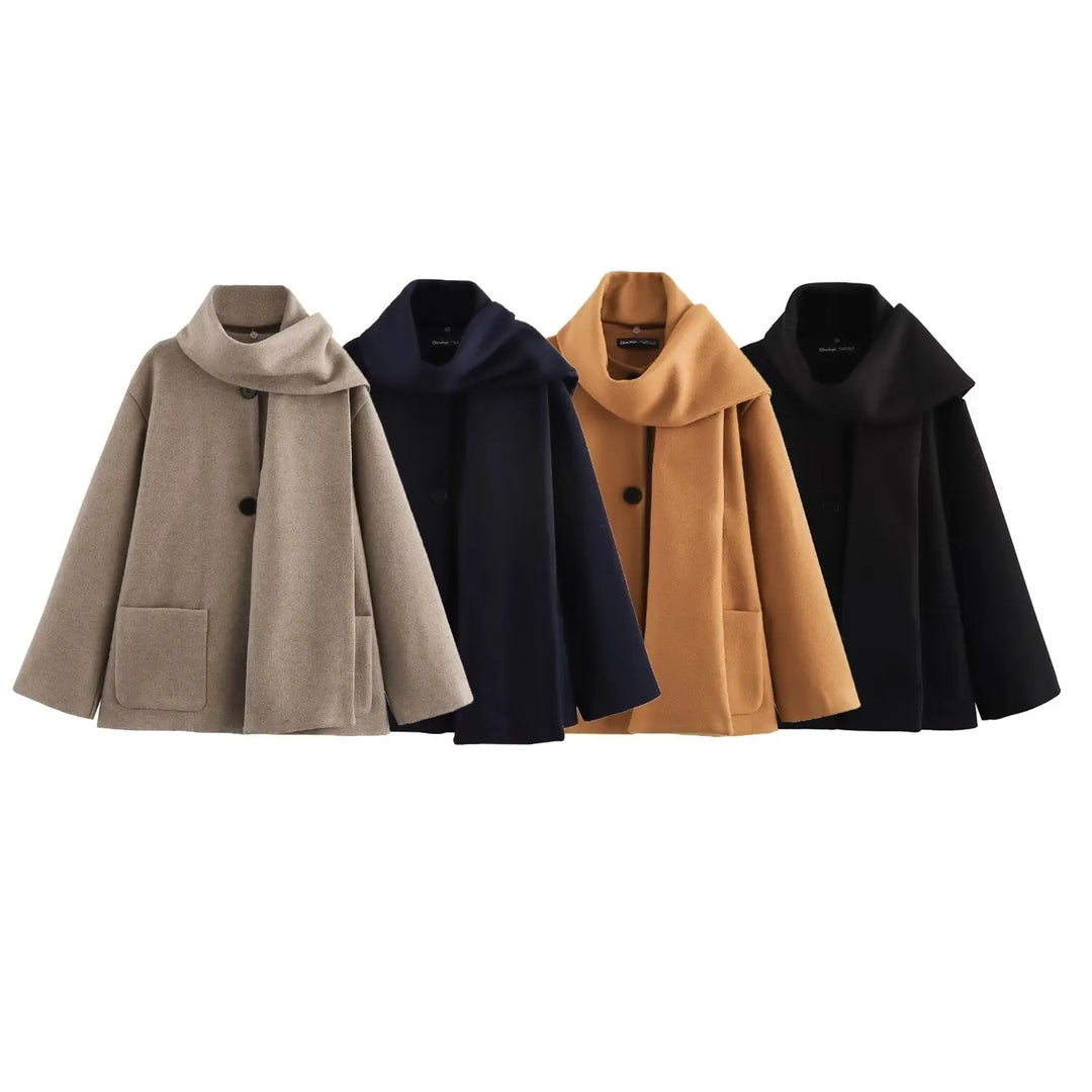 Winter Coat with Matching Scarf for Women Azzoria