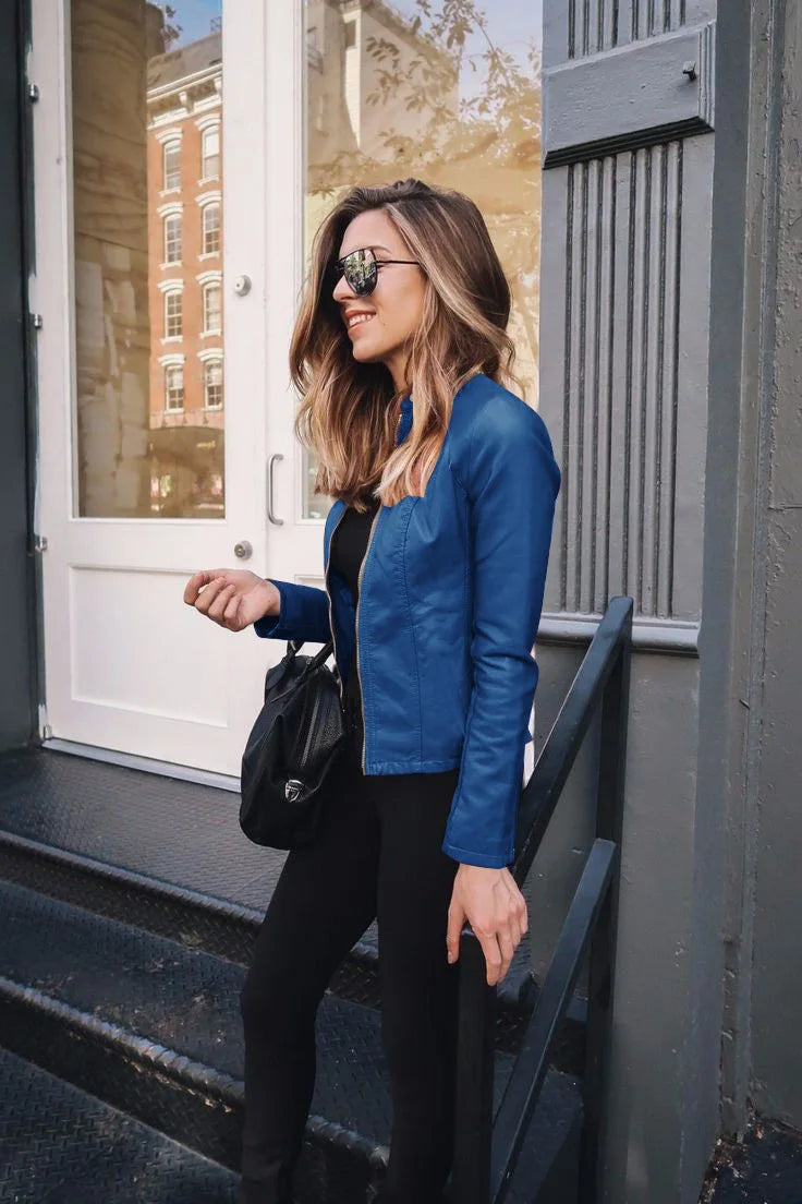 Zip-Up Jacket with Structured Form and Uniform Surface – For Women
