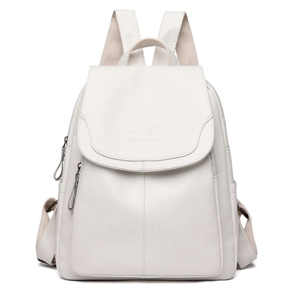 Flap Top Backpack with Matte Surface – For Women