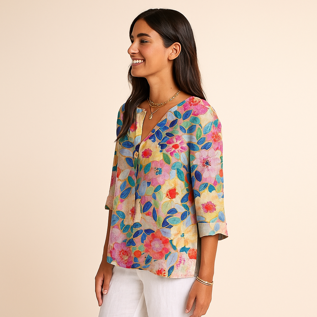 Woven Floral Blouse for Women