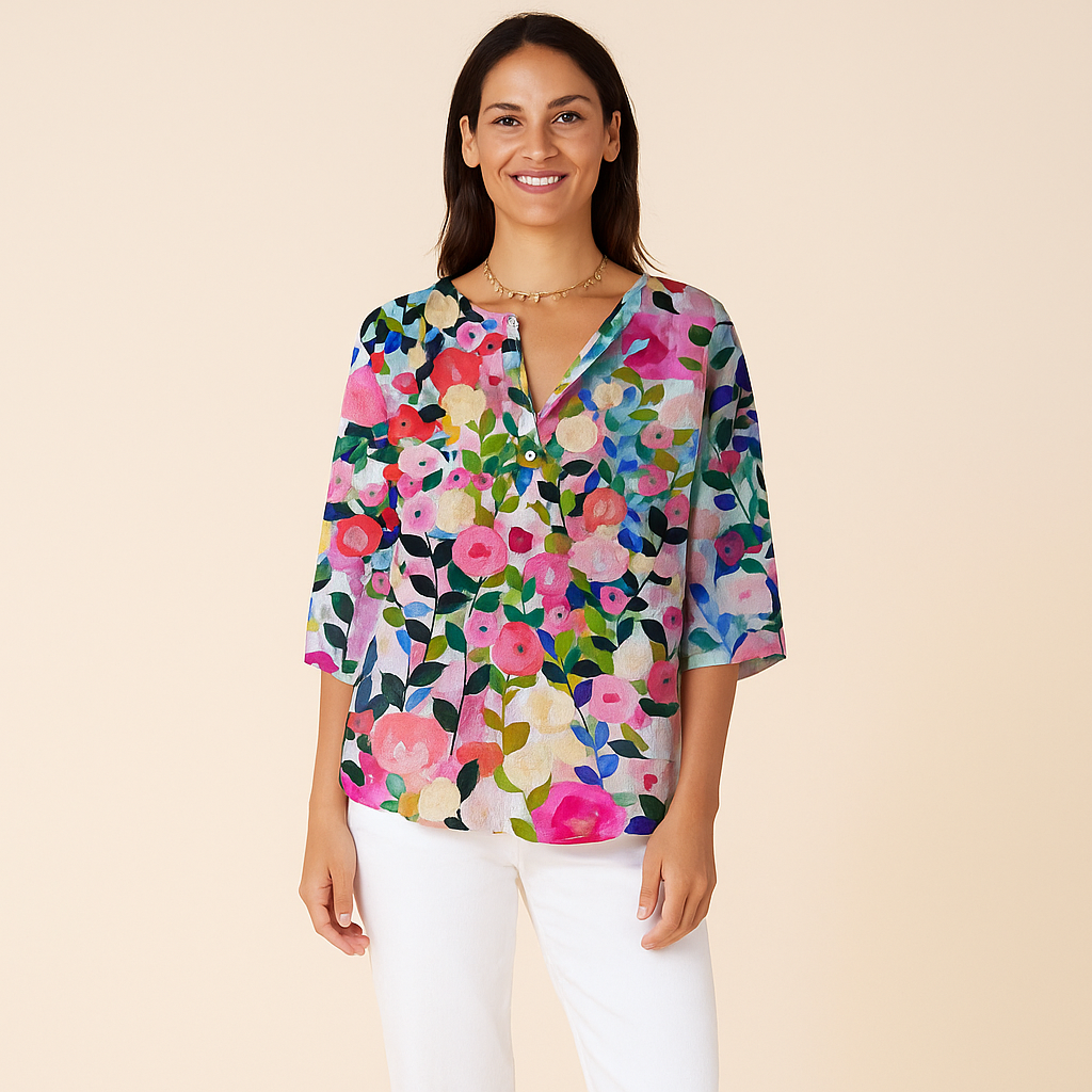 Woven Floral Blouse for Women