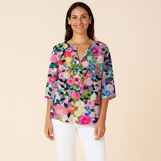 Woven Floral Blouse for Women