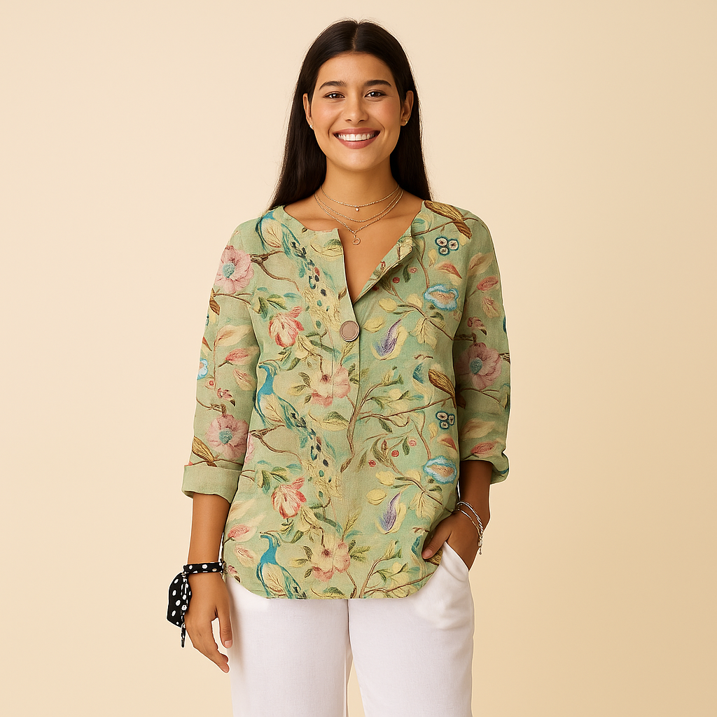 Woven Floral Blouse for Women