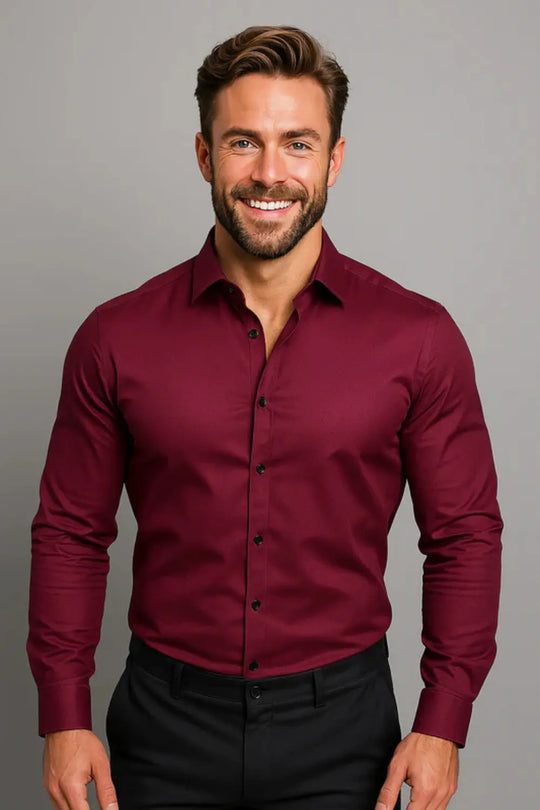 Wrinkle-Resistant Long-Sleeve Shirt for Men Azzoria