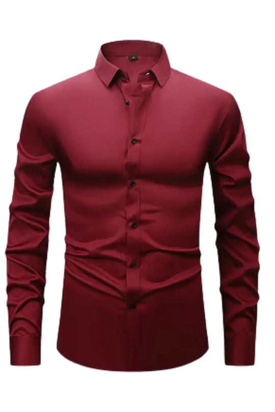 Wrinkle-Resistant Long-Sleeve Shirt for Men Azzoria