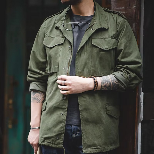 Zip-Up Utility Jacket for Men