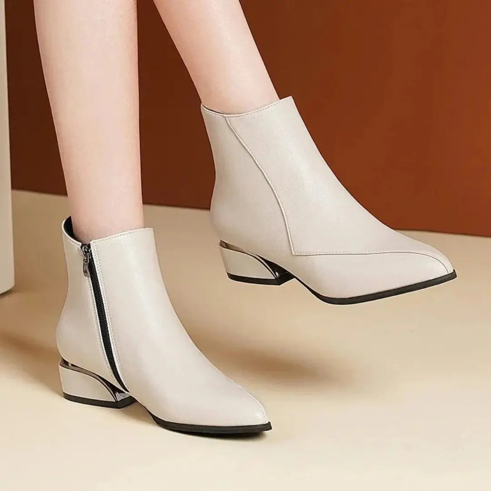 Zipper Ankle Boots for Women Azzoria
