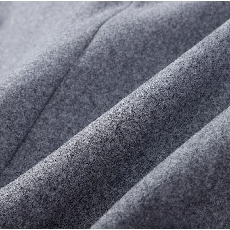 Léa - Women's Wool Blend Coat with High Collar and Double-Breasted Fastening