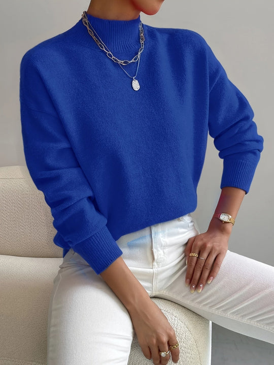 Claire – Women’s High-Neck Sweater with a Straight Fit