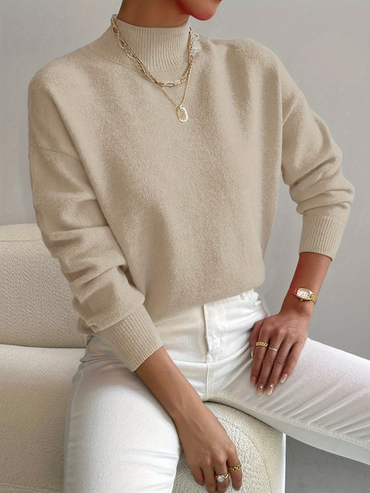 Claire – Women’s High-Neck Sweater with a Straight Fit
