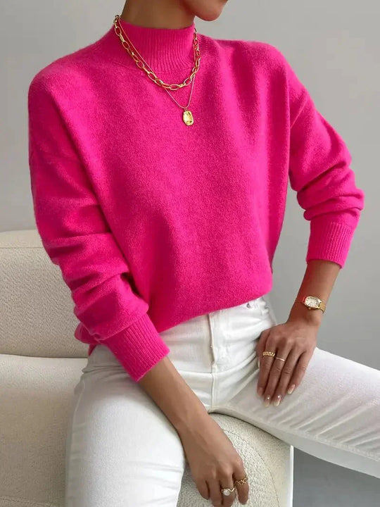 Claire – Women’s High-Neck Sweater with a Straight Fit