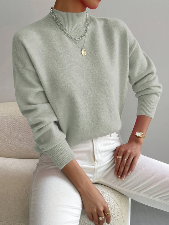 Claire – Women’s High-Neck Sweater with a Straight Fit