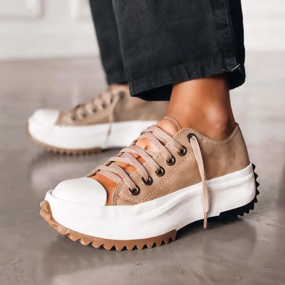 Contrast Toe Platform Sneakers for Women