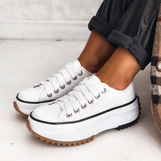 Contrast Toe Platform Sneakers for Women